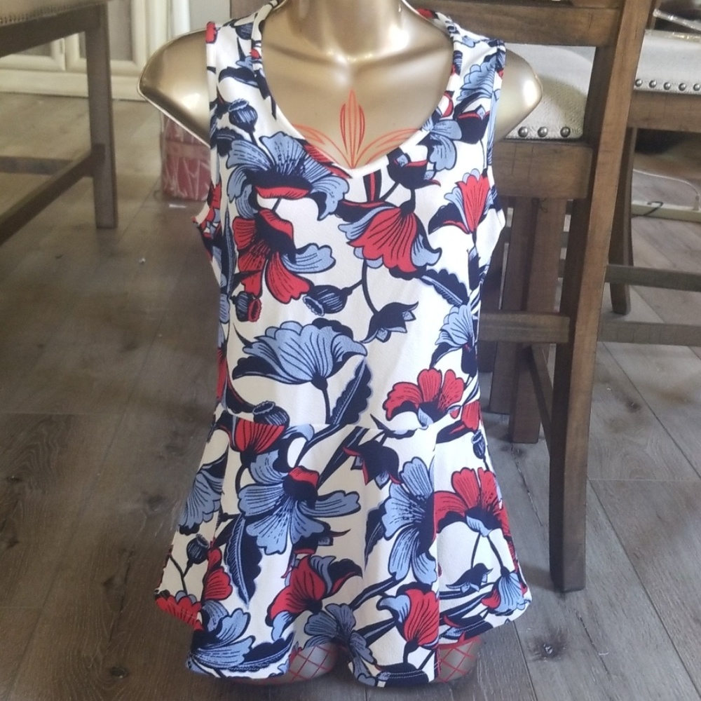 🍒JL JULIET & LEOPOLD Floral Peplum top XS (t51)
